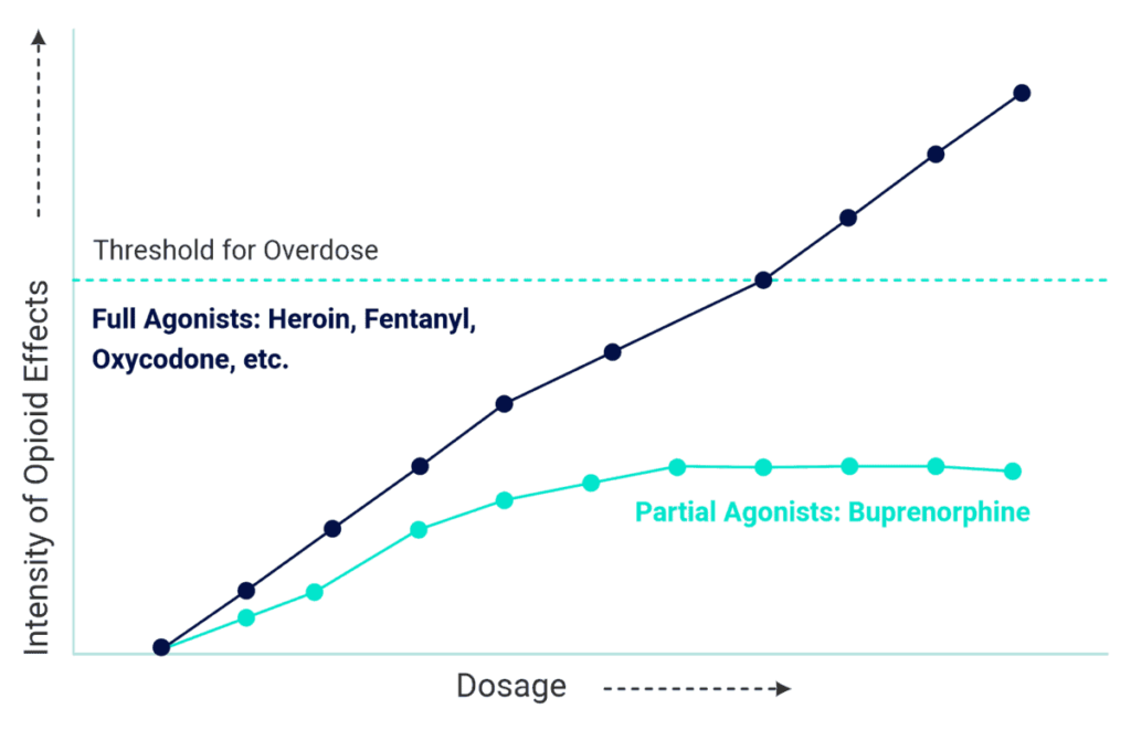 Buprenorphine Ceiling Effect Prevents High and Overdose
