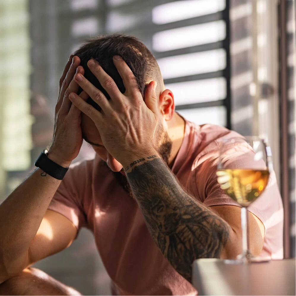Man struggling with addiction