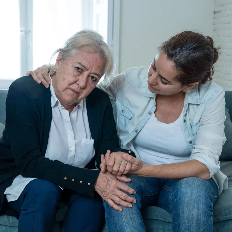 Person comforting another person