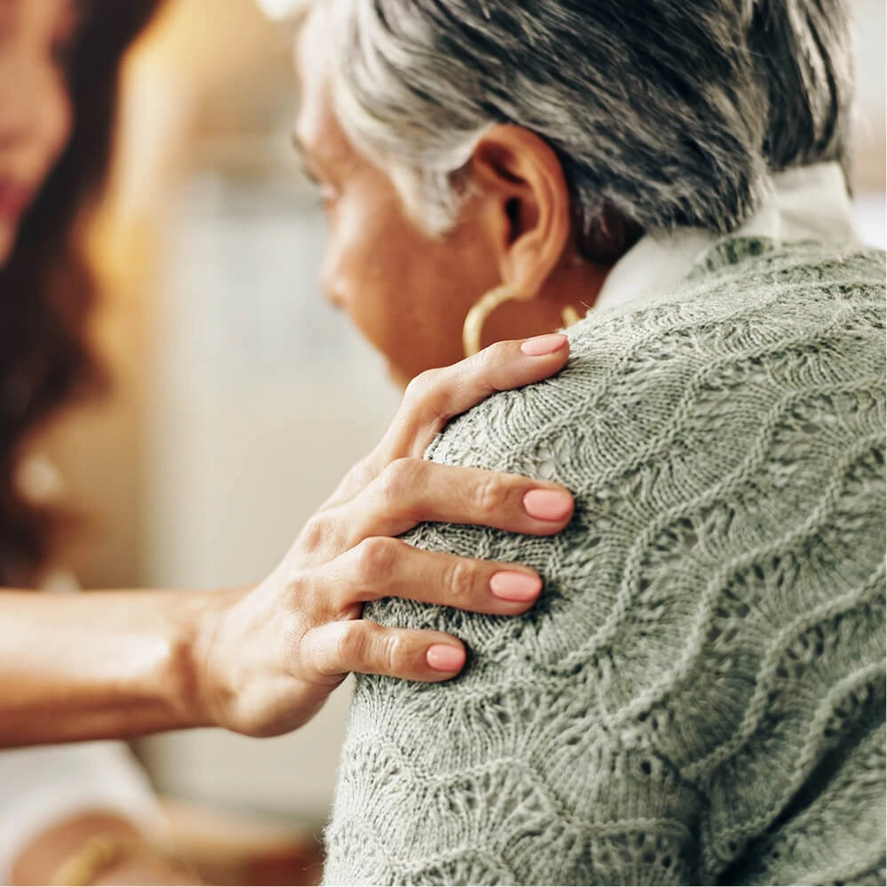 Person being comforted
